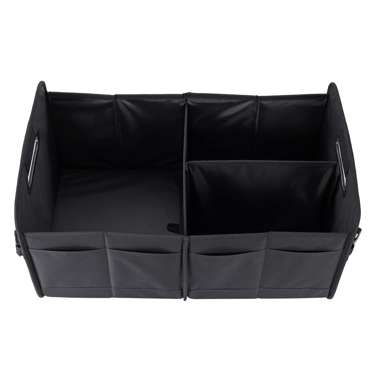 AOKJOY organizer in an SUV trunk holding groceries, prevents rolling and protects items