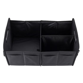 AOKJOY organizer in an SUV trunk holding groceries, prevents rolling and protects items