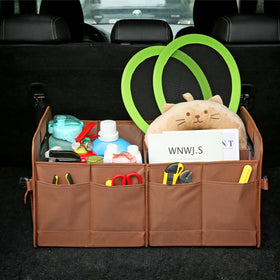 AOKJOY folded compact trunk organizer secured with buckle for space-saving storage