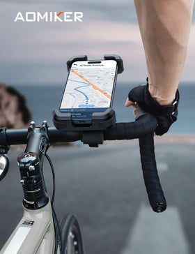 Aomiker lifestyle shot on a commuter bike showing secure navigation view