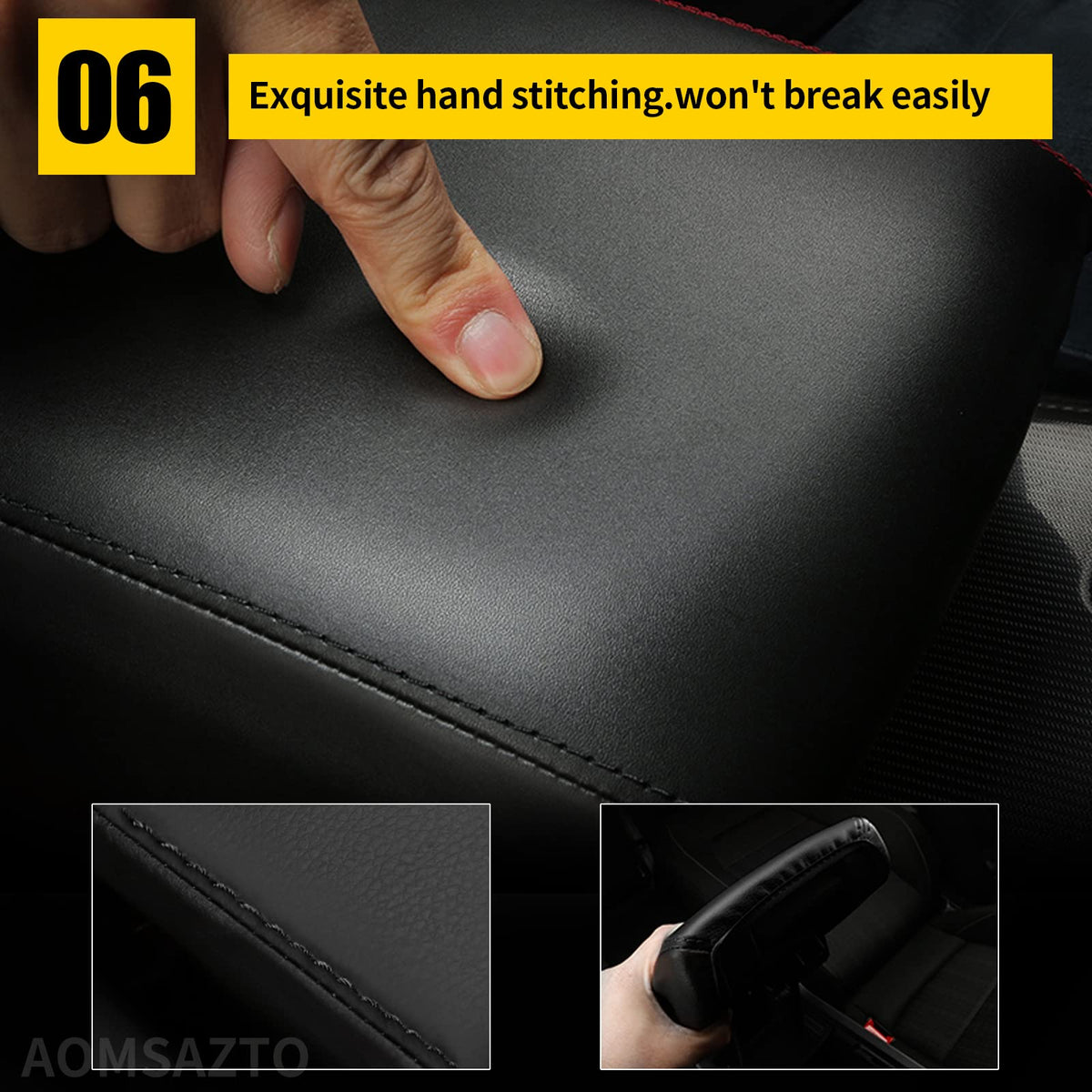 AOMSAZTO lifestyle shot in car interior conveying upgraded cabin look