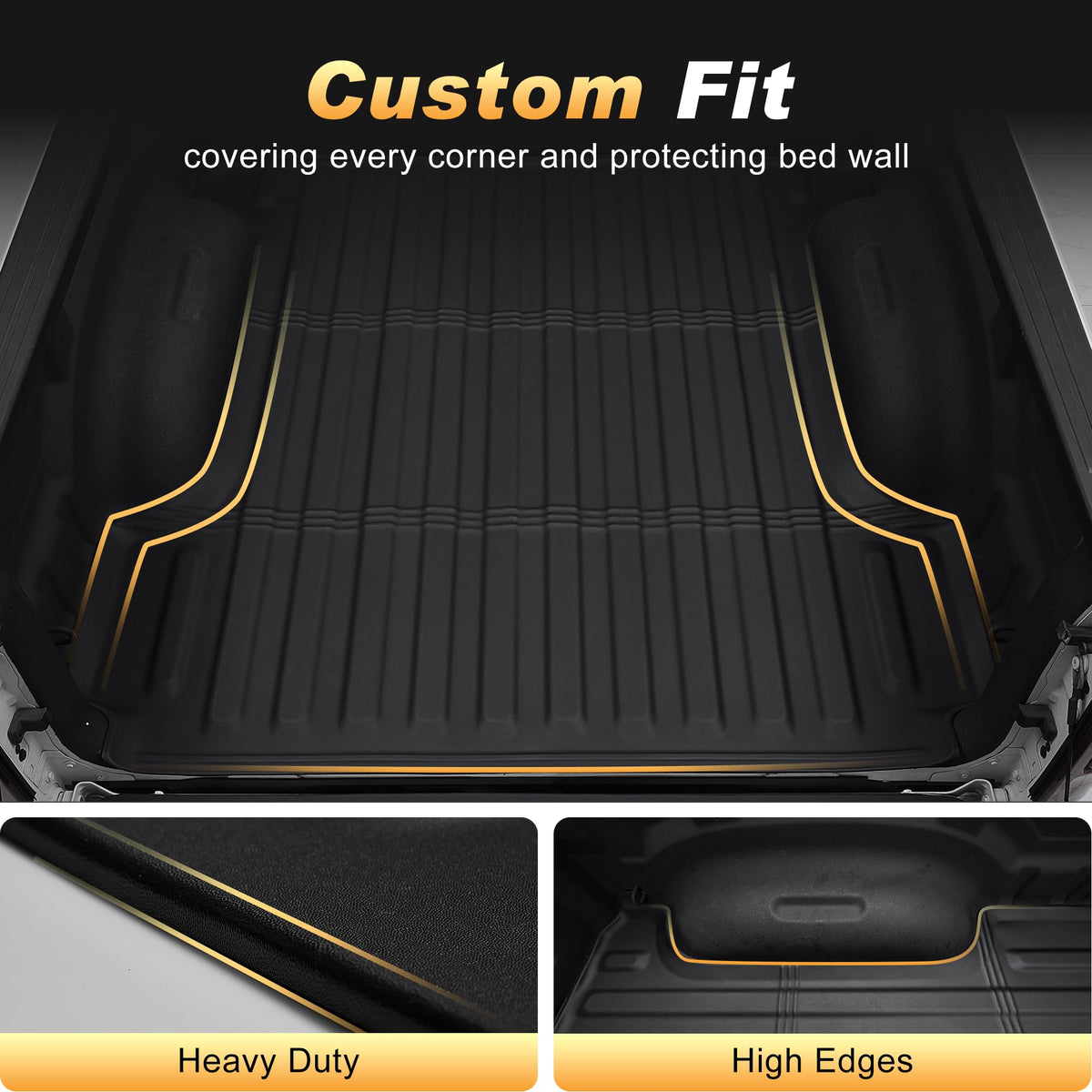 AOMSAZTO bed mat installed in Ram 1500 showing precise fit and coverage