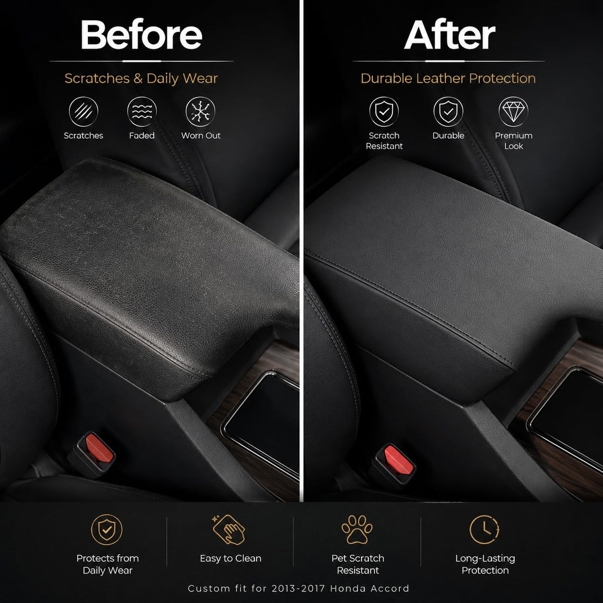 AOMSAZTO close-up of black stitching highlighting durability benefit
