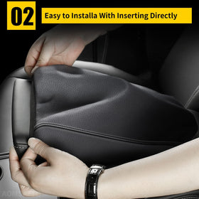 AOMSAZTO installed top down view showing snug fit on Hyundai Tucson console