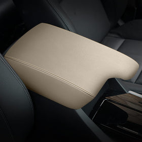 AOMSAZTO front view of beige armrest cover showing fit and finish, protects stock armrest