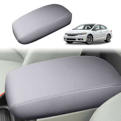 AOMSAZTO front view of grey armrest cover and packaging showing fit
