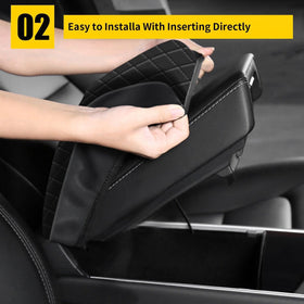 AOMSAZTO armrest cover installed in Ford Explorer showing neat fit and renewed look