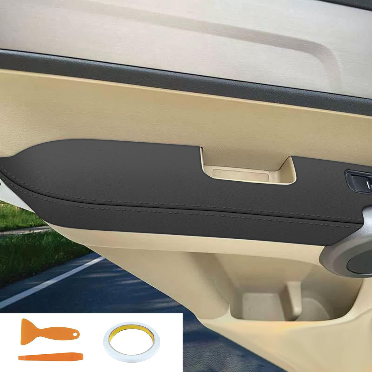 AOMSAZTO installed left front door armrest demonstrating improved interior appearance