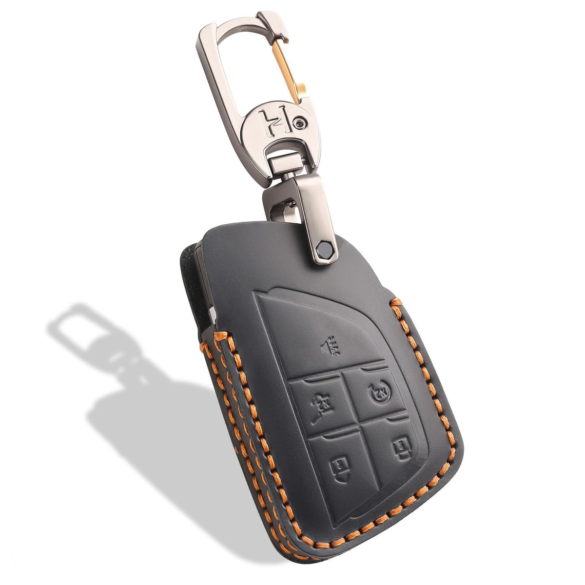 Aoocar front view showing black leather cover and precise fit benefit protection