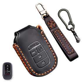 Aoocar front view leather key fob cover showing elegant protection and fit