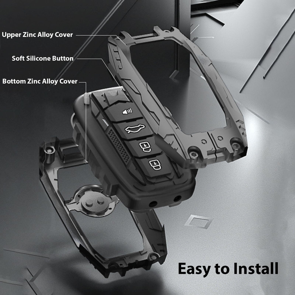 Aoocar metal keychain and screwdriver included for easy installation