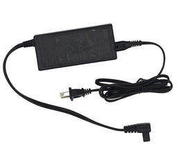 AooDen adapter label close-up showing voltage and current specs for safe matching