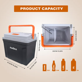 AooDen interior with removable divider organizing drinks and snacks for tidy storage