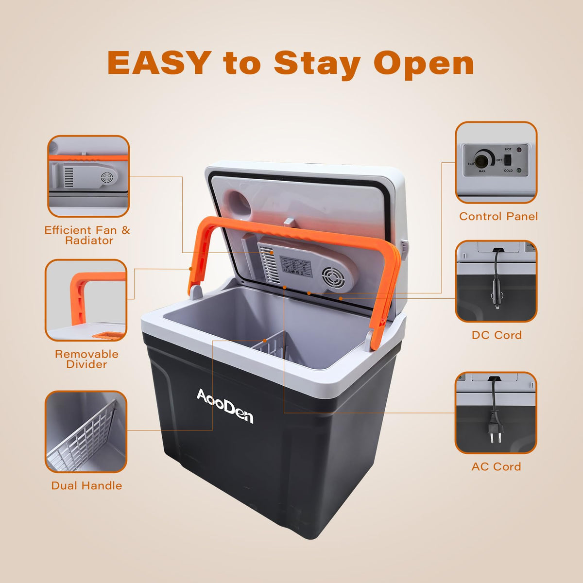 AooDen placed on a kitchen counter with 120V cable showing home use versatility