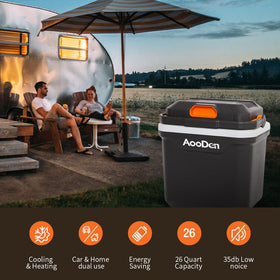 AooDen open interior with divider and cans demonstrating organized storage