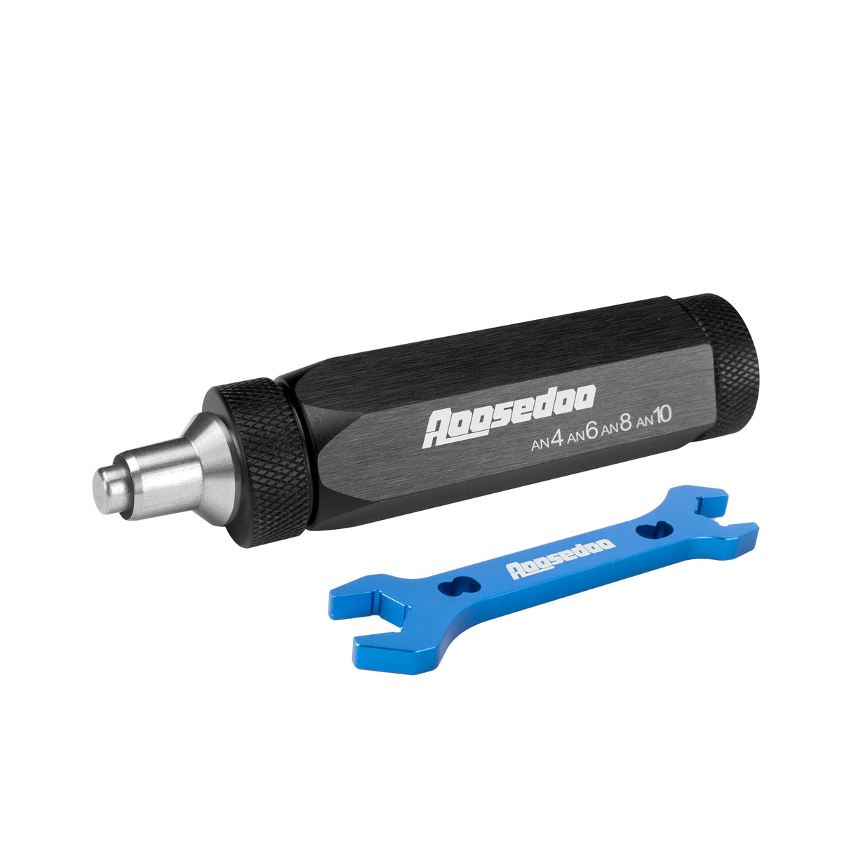 AOOSEDOO front view of the blue PTFE hose assembly toolset, fast preparation