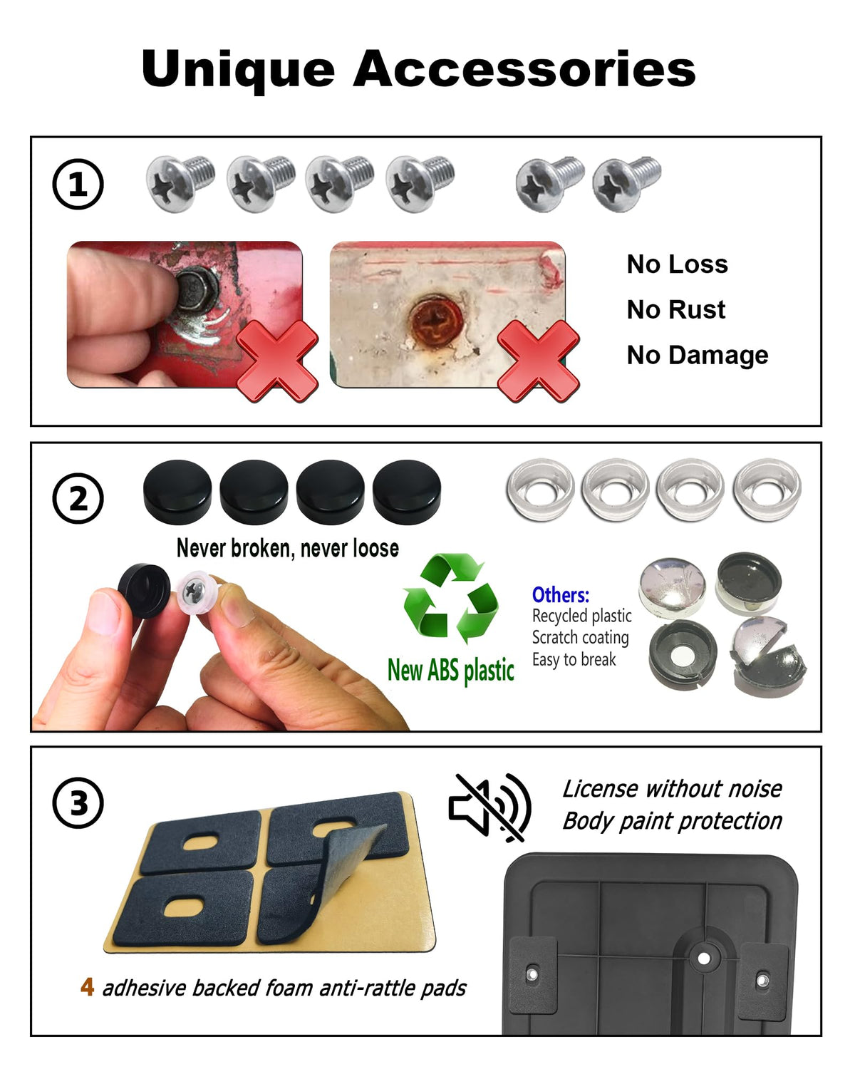 AOOTF protective pad and EPDM damper reducing rattles and preventing scratches