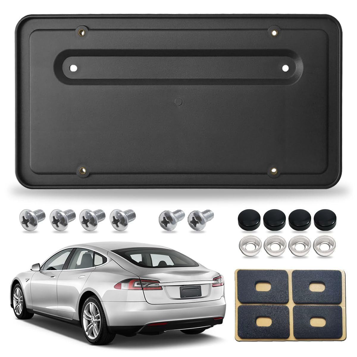 AOOTF rear license plate holder front view showing exact fit and clean finish