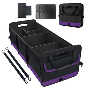 AOPHY front view showing assembled trunk organizer for large tidy storage