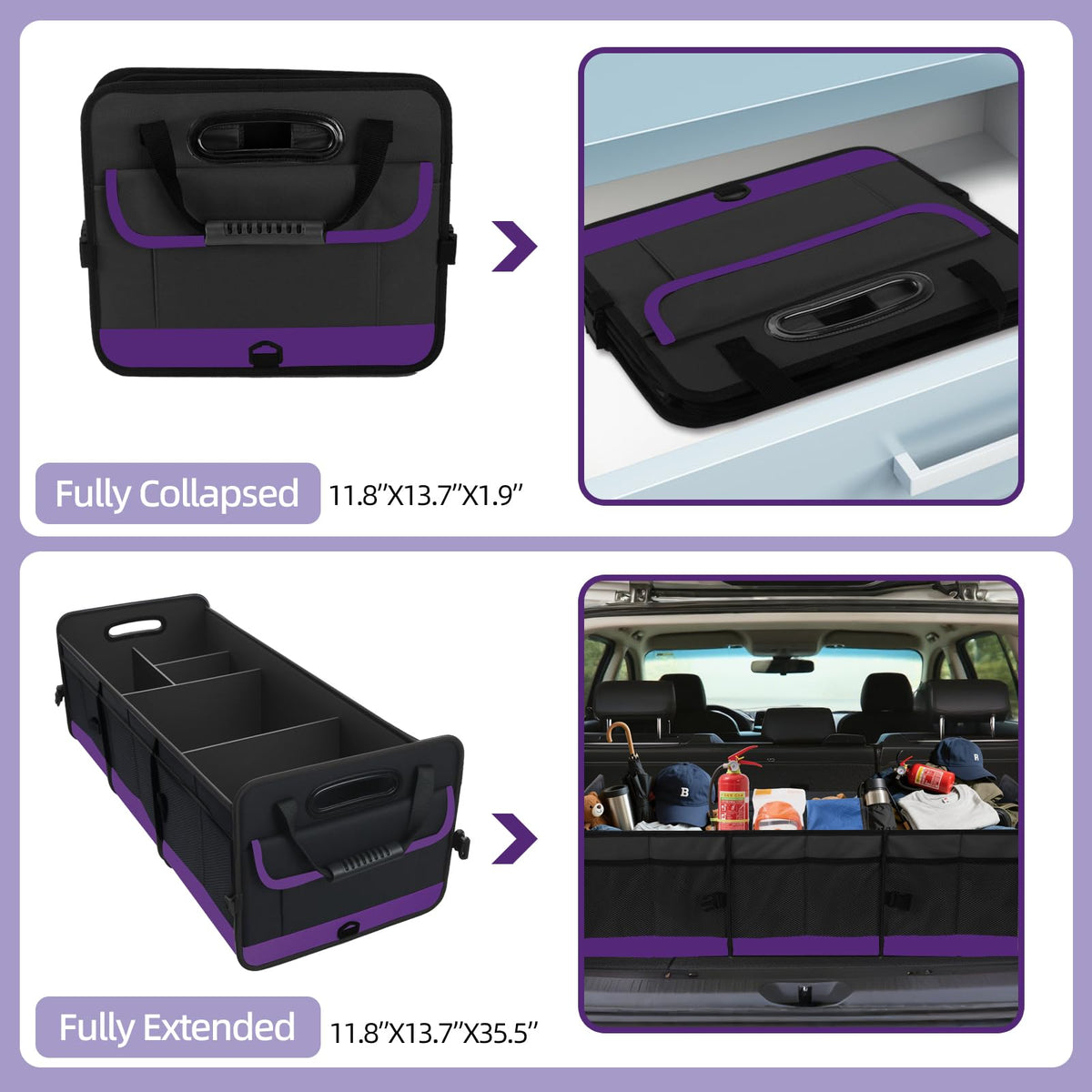 AOPHY half-folded on front seat illustrating compact, multi-use convenience