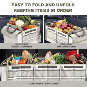 AOPHY trunk organizer in picnic use keeping groceries and drinks protected during transport