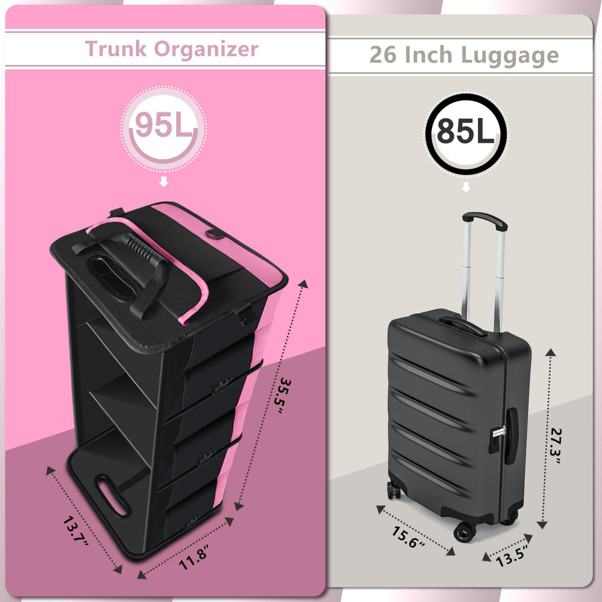 AOPHY image of non-slip base and adjustable straps securing items for safer driving benefit