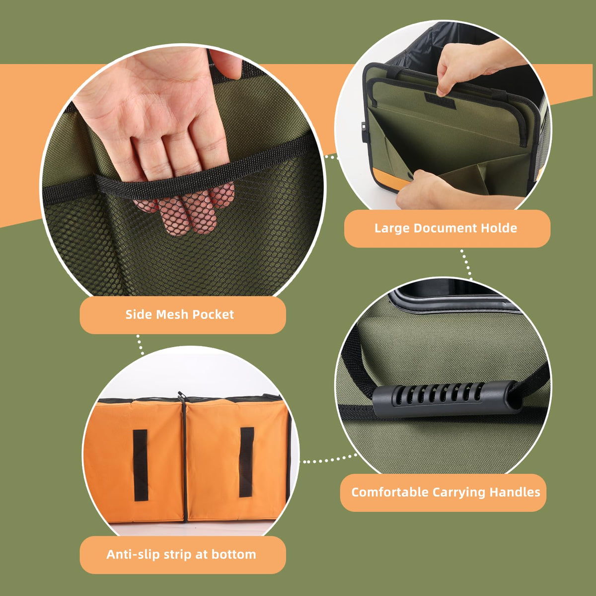 AOPHY non-slip bottom strips detail preventing movement for safer driving