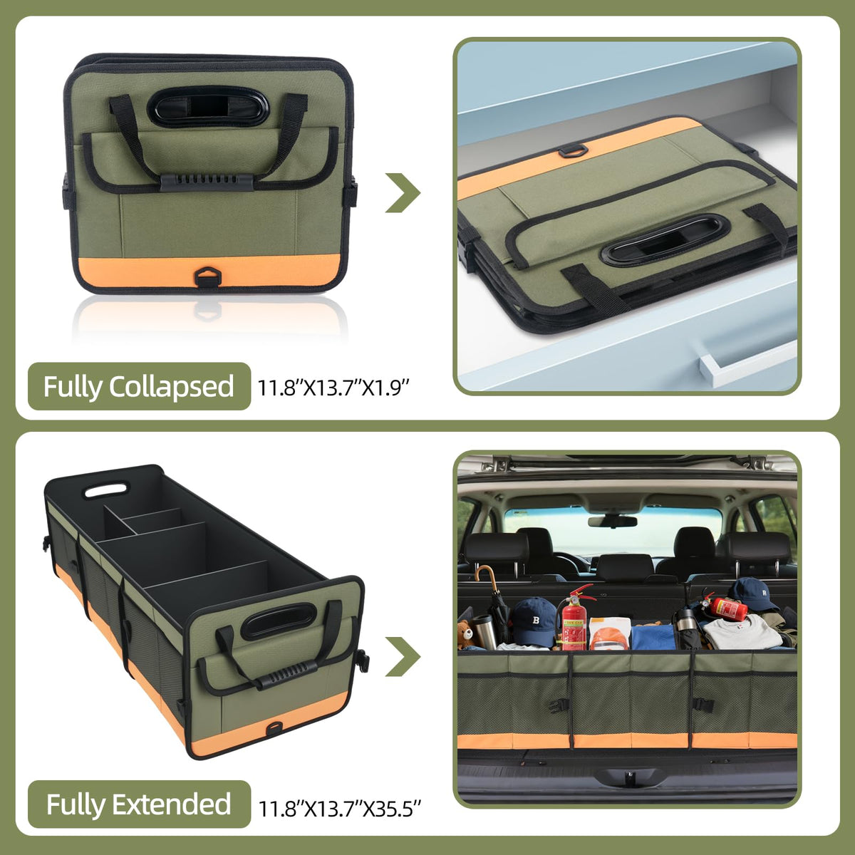 AOPHY organizer beside suitcase showing scale and large 95L capacity