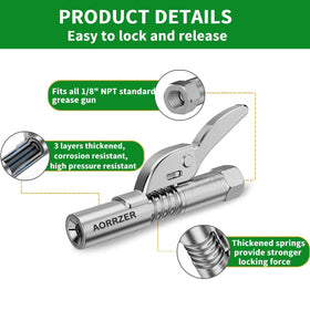 AORRZER coupler showing six-jaw bite mechanism, secure seal benefit