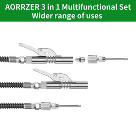 AORRZER needle attached to a grease gun, easy installation benefit