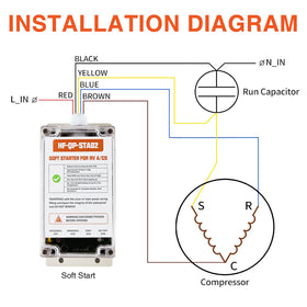 Aoteda soft starter labeled wires next to wiring diagram for clear hookup guidance