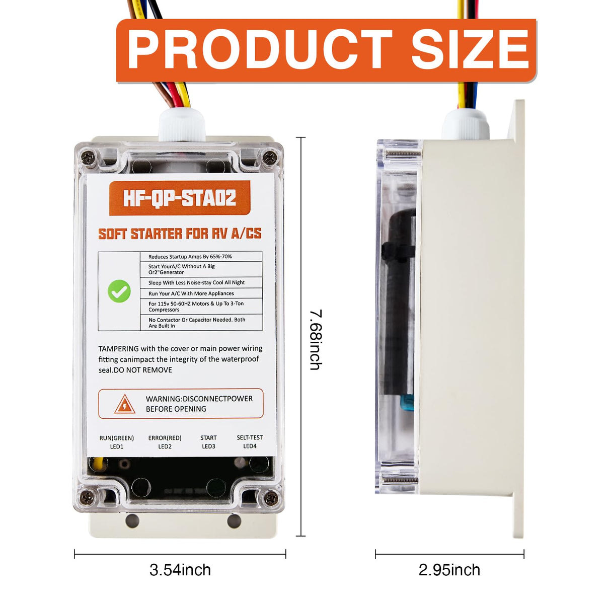 Aoteda soft starter in a camper setup illustrating quieter, smoother AC startups