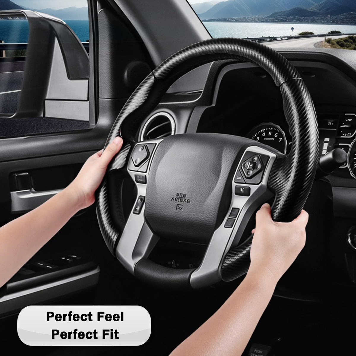 Aotoyou detail showing button and airbag clearance ensuring safe access benefit