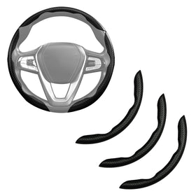 Aotoyou front packaging showing three-piece carbon fiber cover and benefit of quick installation