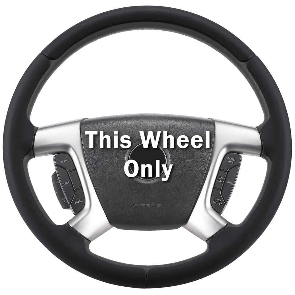 Aotoyou front view showing cover on Chevy Silverado steering wheel, neat upgrade benefit