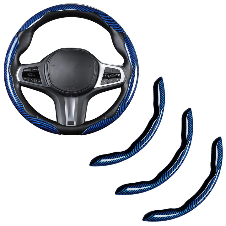 Aotoyou glossy blue front view showing three-piece protector and stylish finish