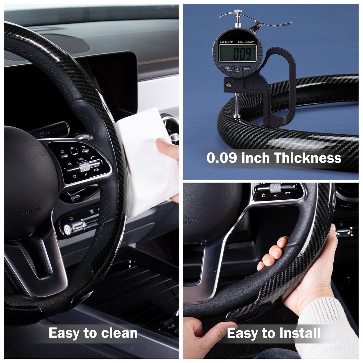 Aotoyou hand gripping wheel showing anti-skid surface and improved control benefit