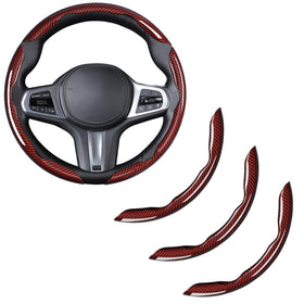 Aotoyou front view of glossy red carbon fiber cover showing sporty finish and protection