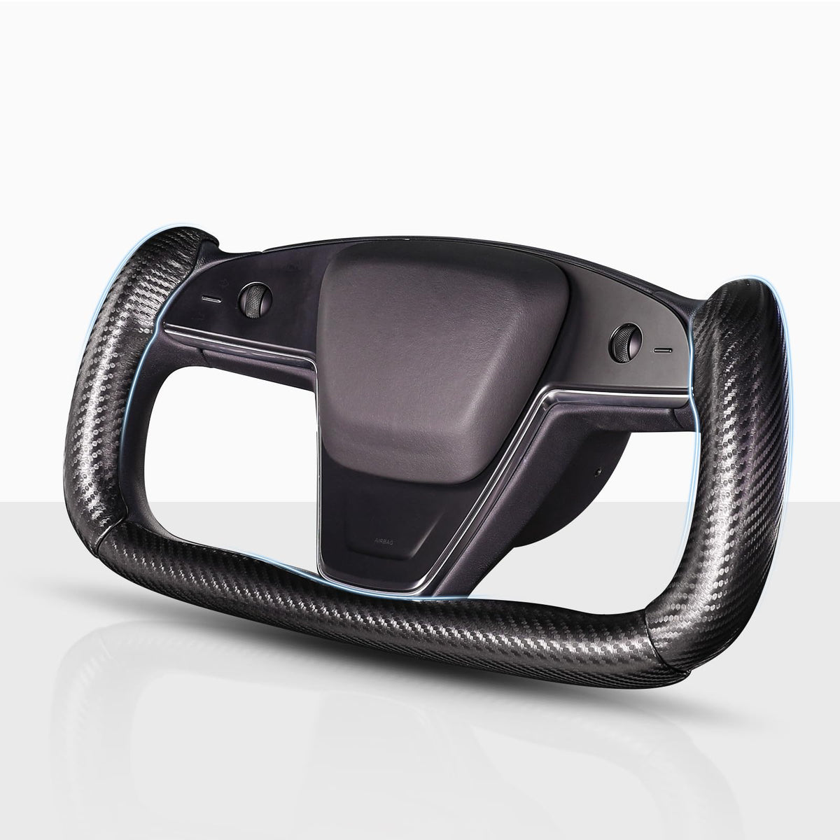Aotoyou black yoke steering wheel cover front view showing clean fit and sporty look