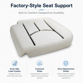 AOUTTUOA foam placed next to seat frame illustrating bolt-in compatibility
