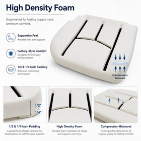 AOUTTUOA foam installed under seat cover restoring comfort and eliminating frame feel