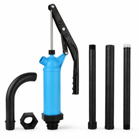 APACALI front view of drum pump showing full-length reach and quick fit