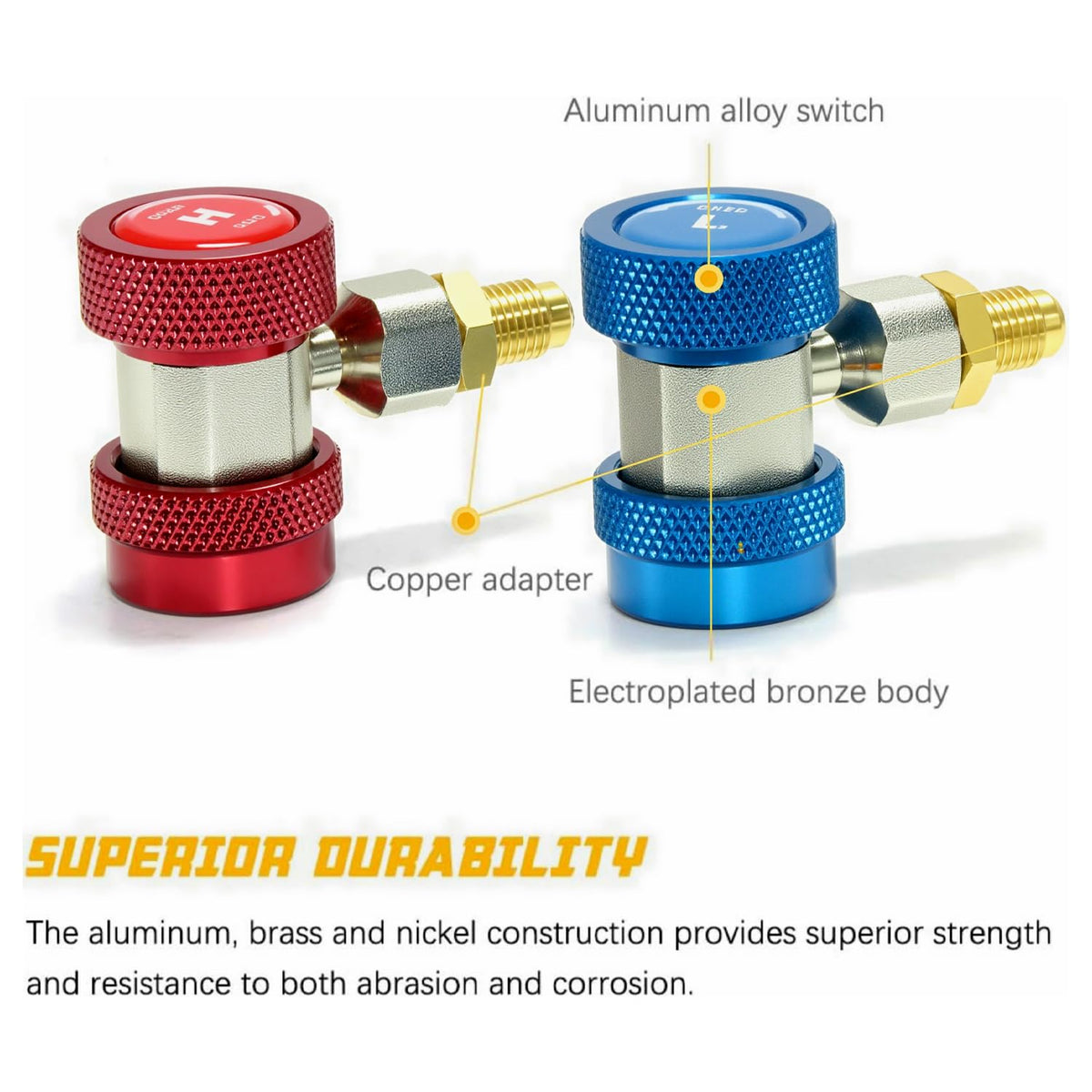 Apeixoto connector attached to manifold gauge for faster, secure hose connections