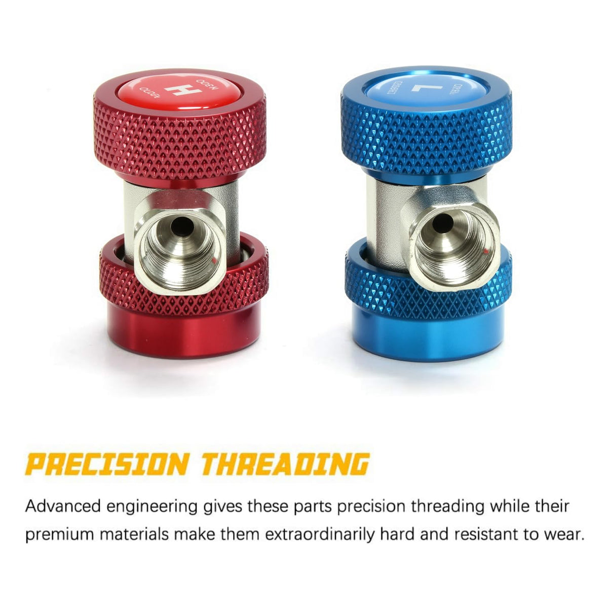 Apeixoto five-ball coupler interior showing tight seal to reduce refrigerant leaks