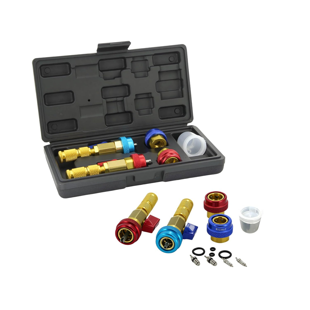 Apeixoto front packaging showing kit contents and organized case for easy transport
