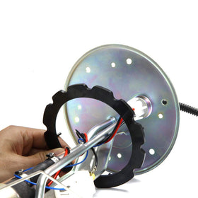 Apeixoto fuel pump mounting plate showing seals and alignment for leak prevention benefit
