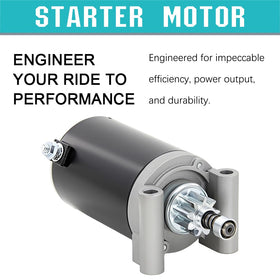 Apeixoto starter pinion closeup showing 9-tooth design and engagement benefit