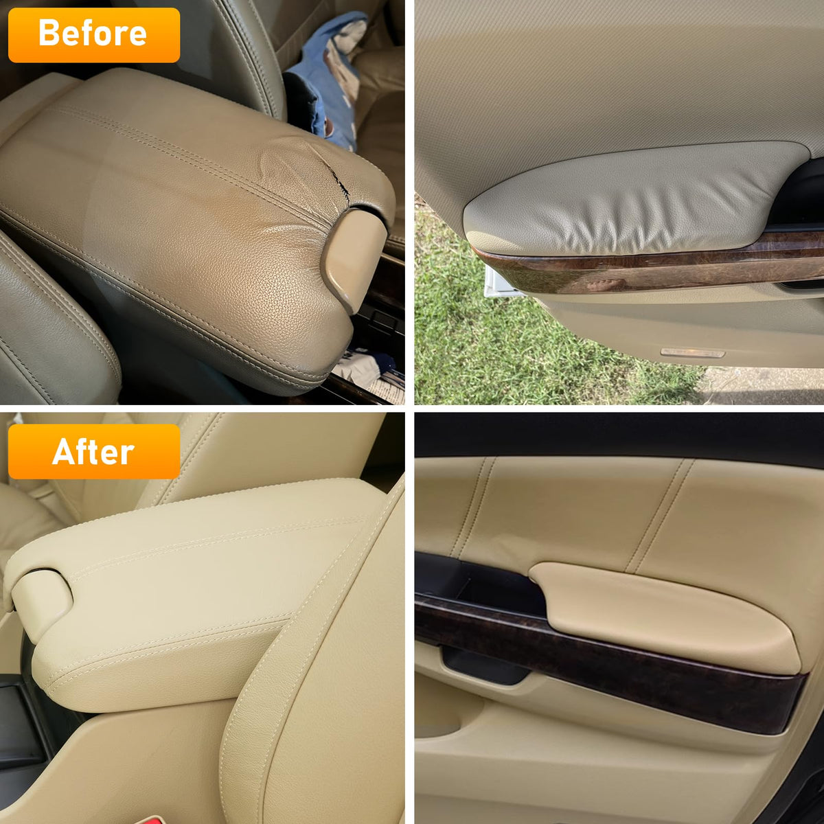 APESER armrest closeup showing texture and stitching for durable, factory-like appearance