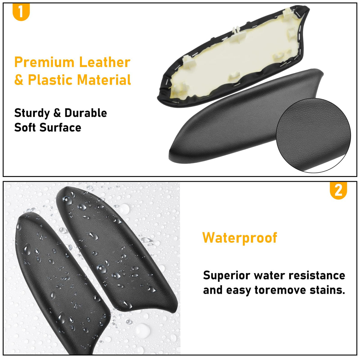 APESER armrest installed passenger side showing matched appearance and cabin refresh