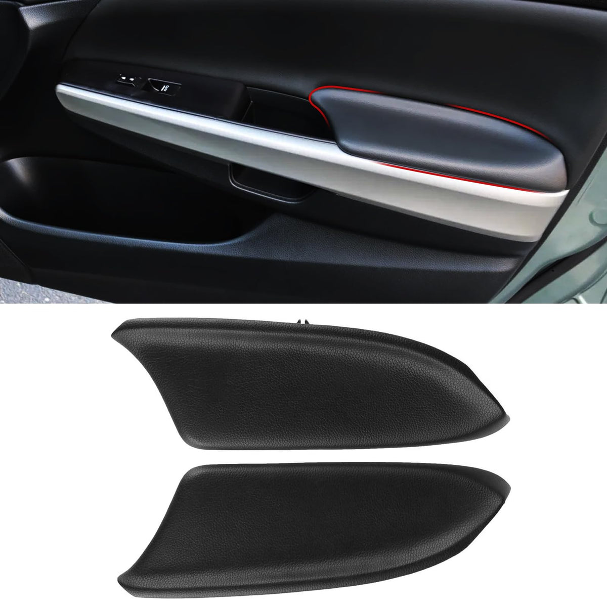 APESER front packaging showing two black armrest lids and matching pair benefit